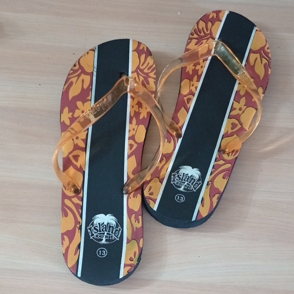 Islander Black and Orange Flip-Flops